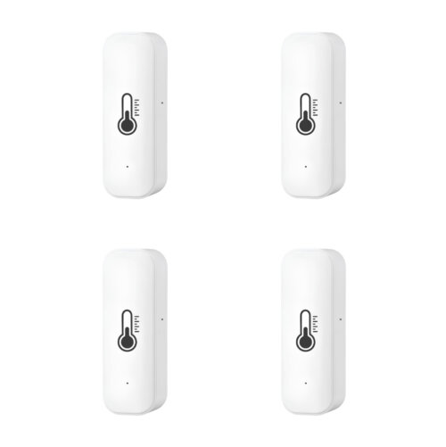 billedet viser en 4 pak indendørs WiFi termometer og fugtighedssensor