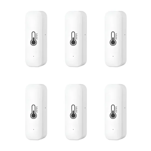 billedet viser 6 pak indendørs WiFi termometer og fugtighedssensor