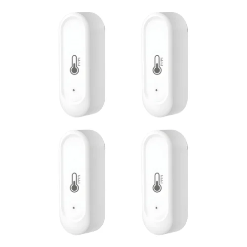 billedet viser en 4 pak udendørs WiFi termometer og fugtighedssensor