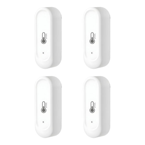 billedet viser en 4 pak udendørs WiFi termometer og fugtighedssensor