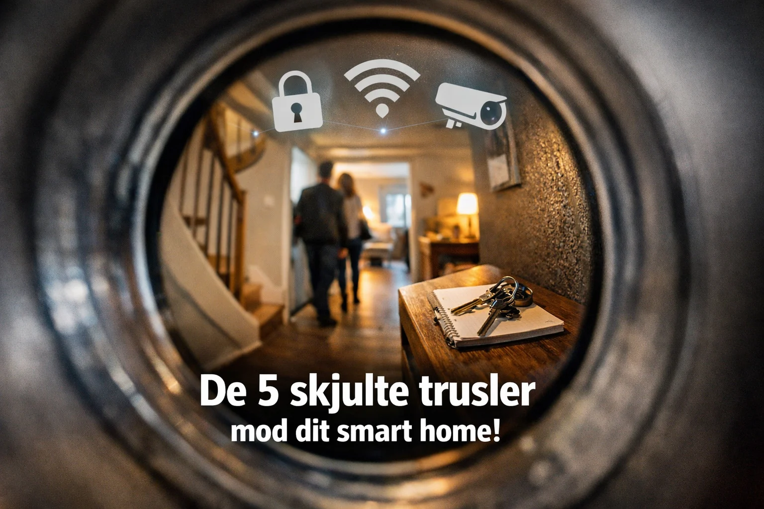 billedet illustrerer et hjem med Smart home privatliv