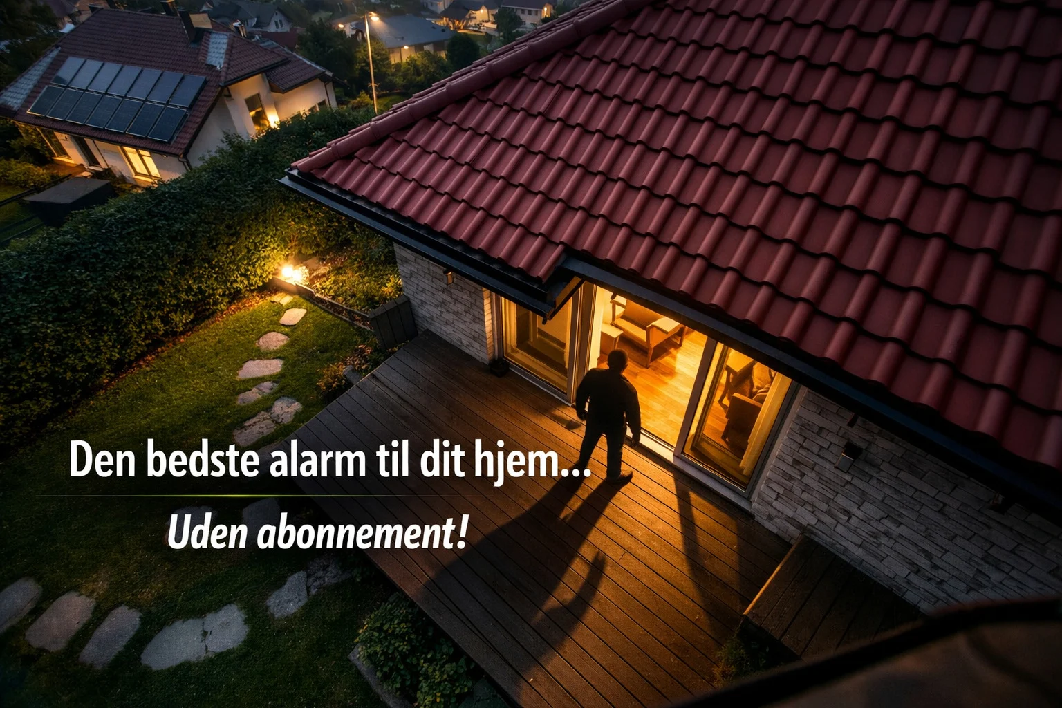 billedet viser en potentiel indbrudstyv og bud på den bedste alarm