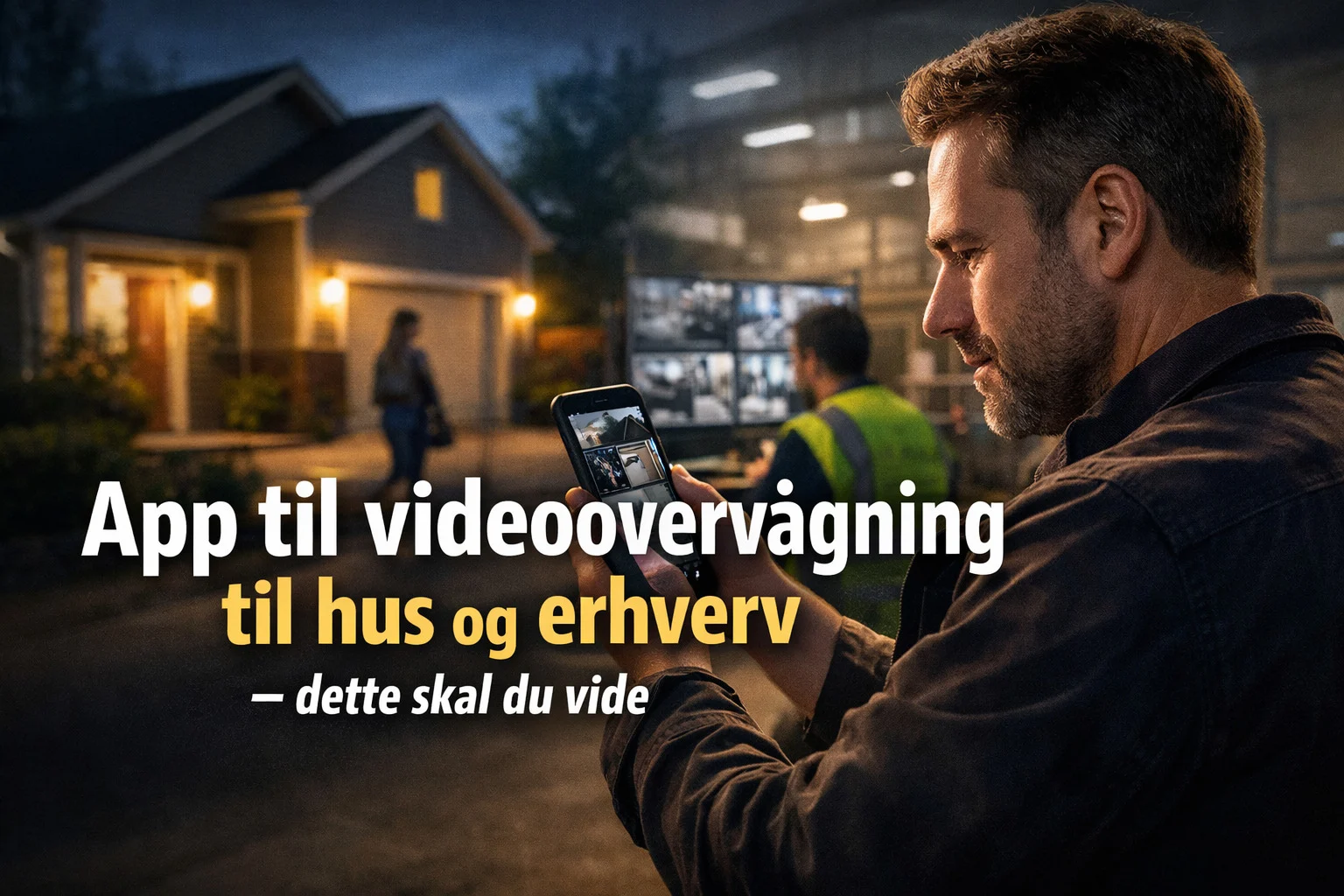 billedet viser overvågning privat og overvågning erhverv og omhandler app til videoovervågning