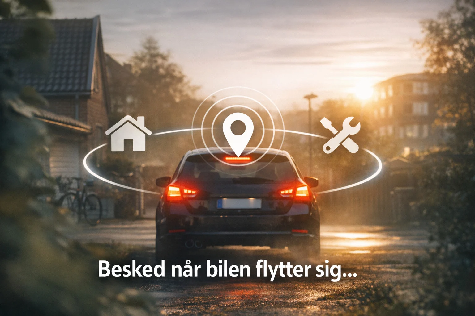 billedet viser en bil der har gps tracker og geofence til bil