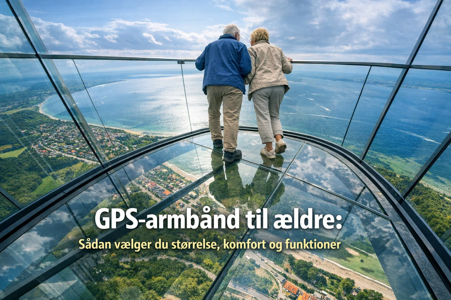 billedet viser to ældre på udflugt med gps armbånd ældre