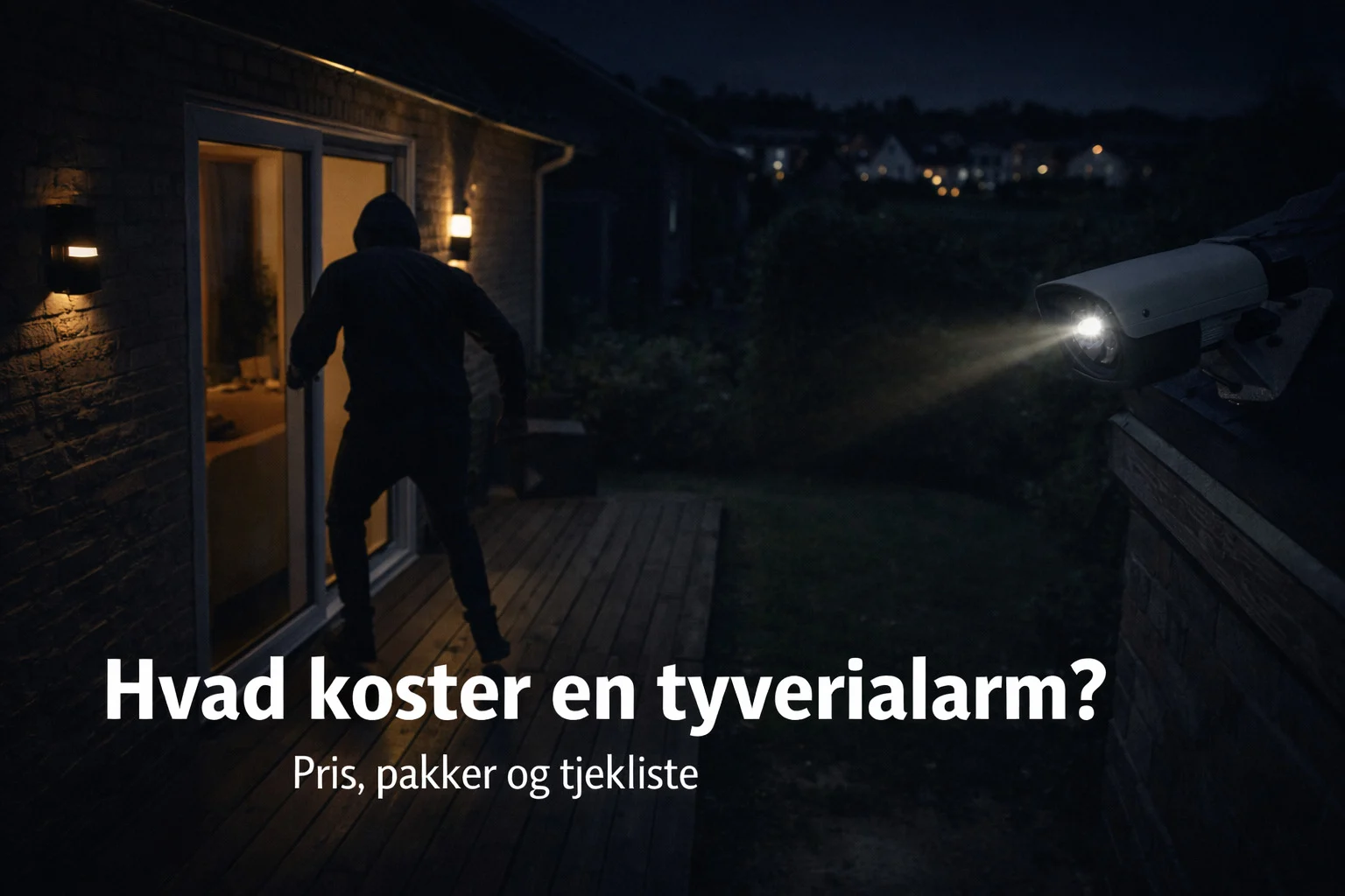 billedet viser et privat hjem med tyveri og omhandler hvad koster en tyverialarm