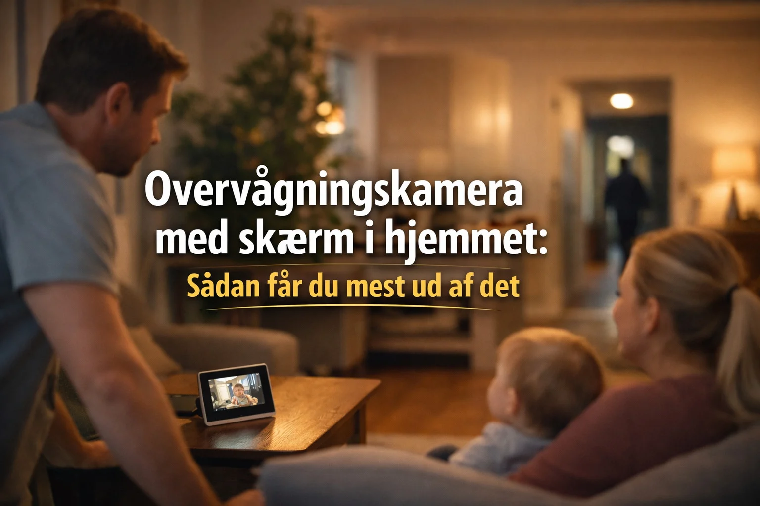 billedet viser overvågningskamera med skærm i privat hjem