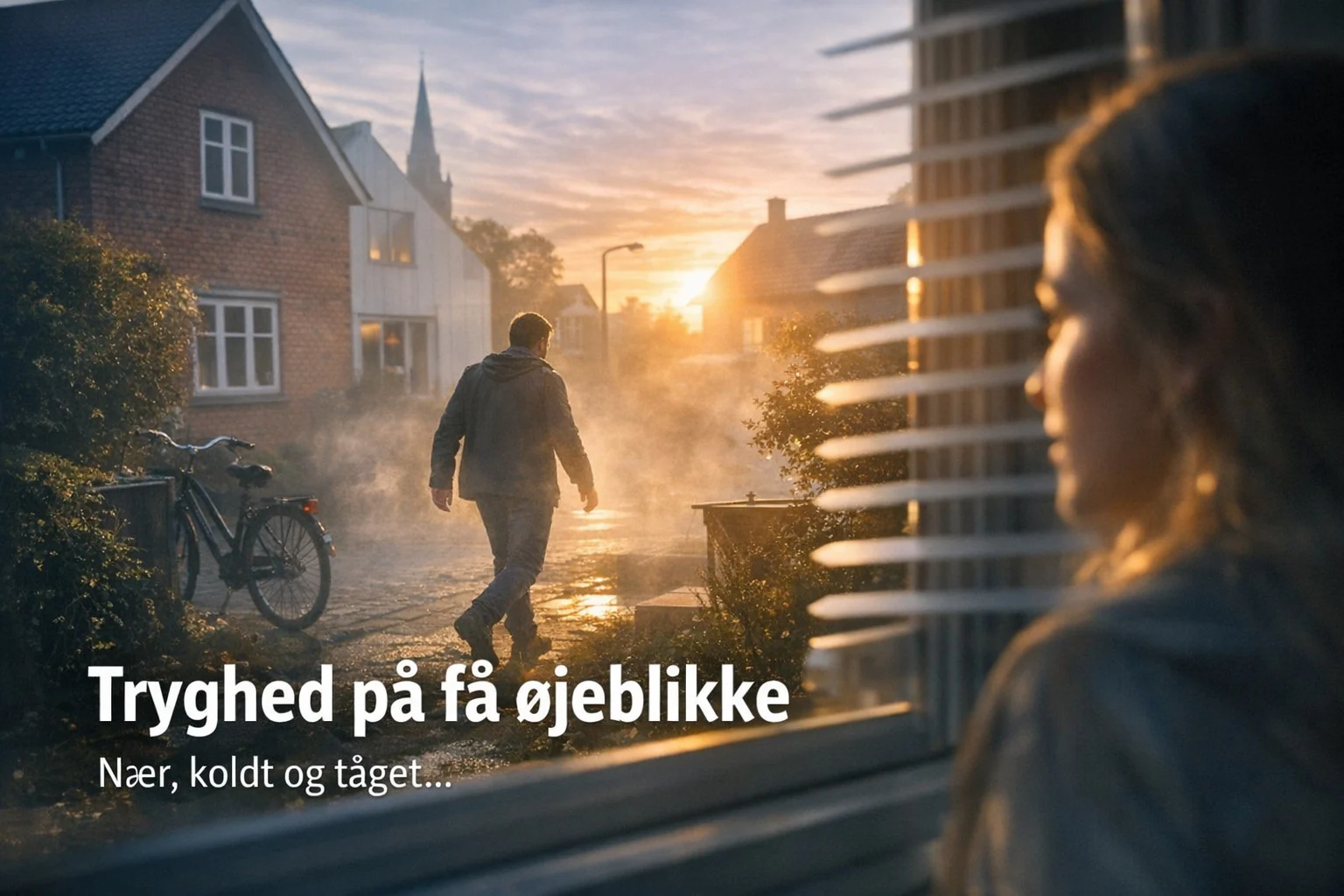 billedet viser en kvinde der kigger ud på vejen fra et hjem med smart radiator termostat