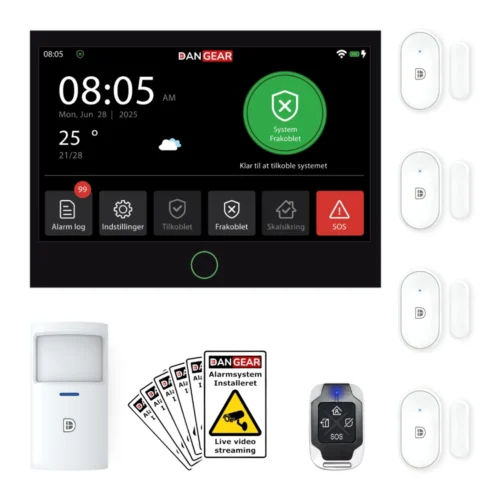 mellem touch WiFi eller 4G alarmsystem uden abonnement pakke
