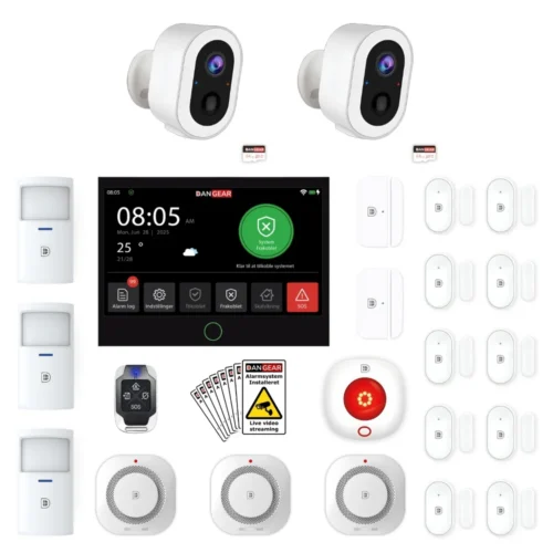 alarmsystem med 4 PTZ kameraer mega pakke