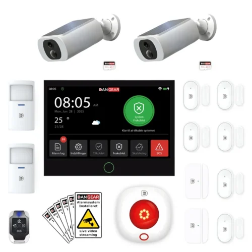 alarmsystem med 4 PTZ kameraer mega pakke