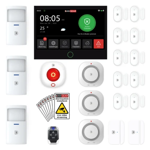 mellem touch WiFi eller 4G alarmsystem uden abonnement pakke