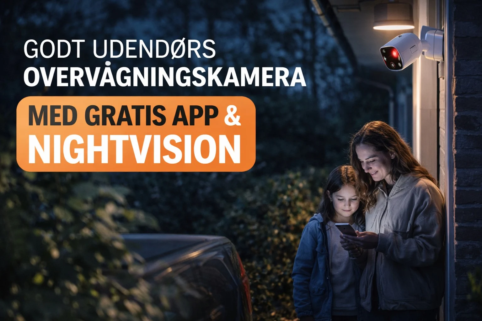 billedet viser privat hjem med godt udendørs overvågningskamera