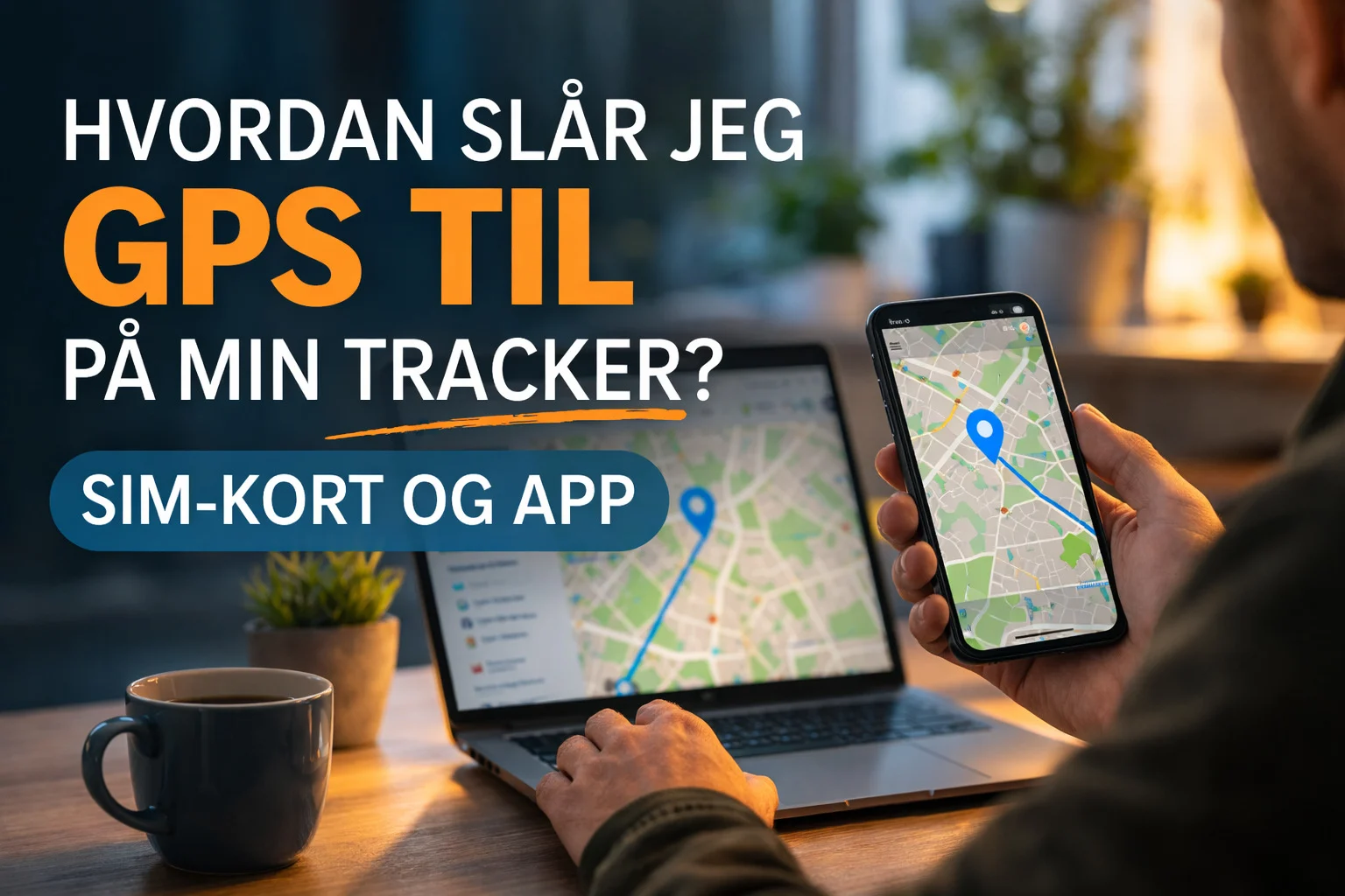 billedet viser live-position af gps tracker og omhandler spørgsmålet "Hvordan slår jeg GPS til"