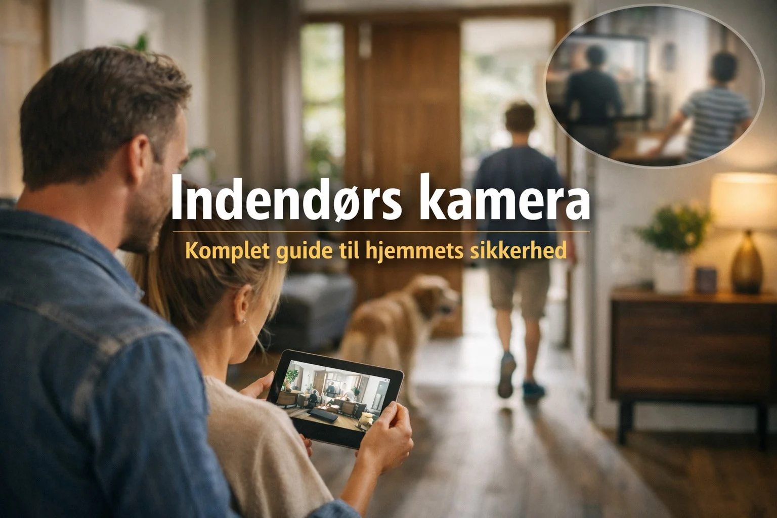 billedet viser overvågning i hjemmet med indendørs kamera