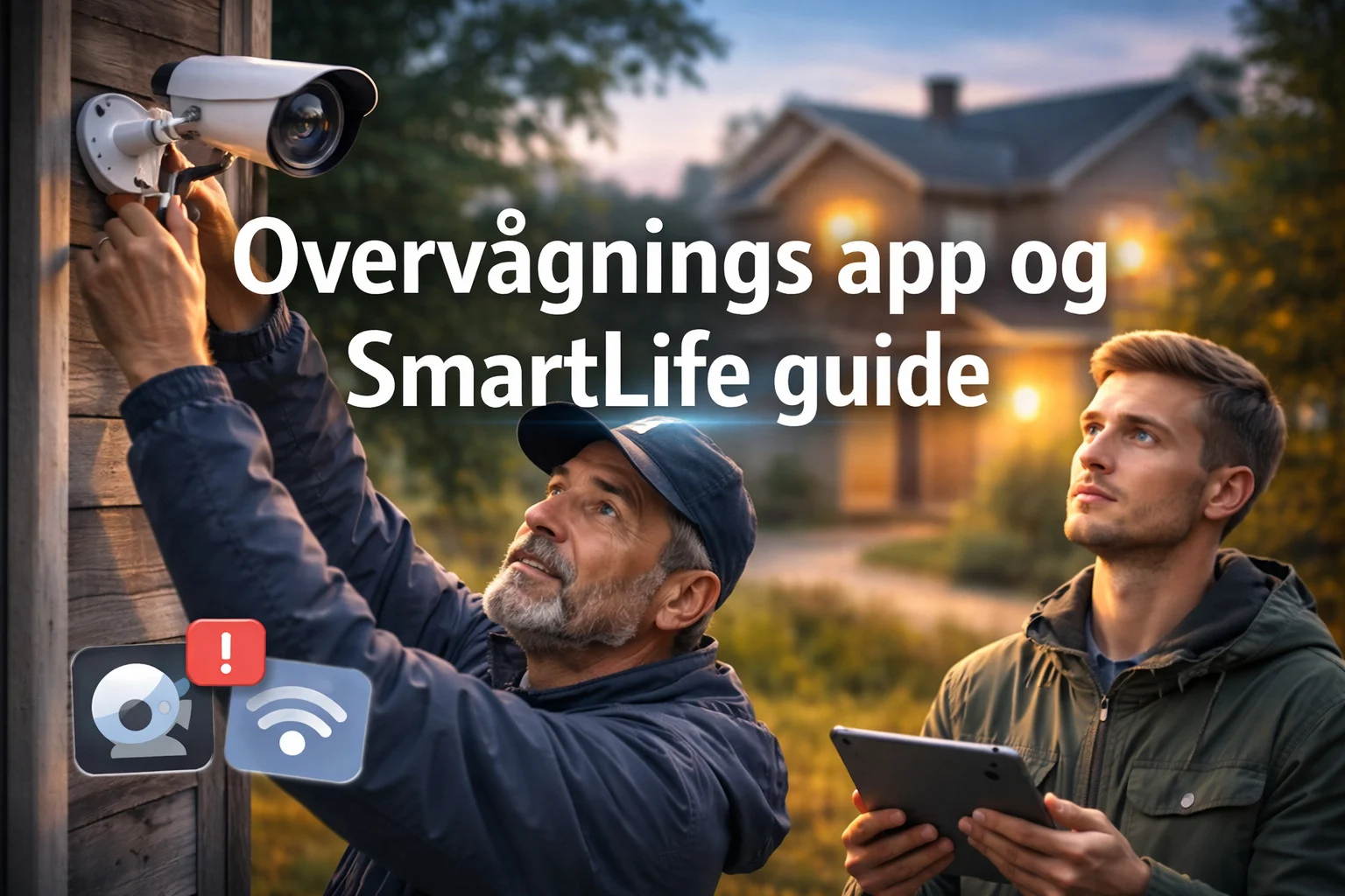 billedet viser overvågning omkring hjemmet med overvågnings app