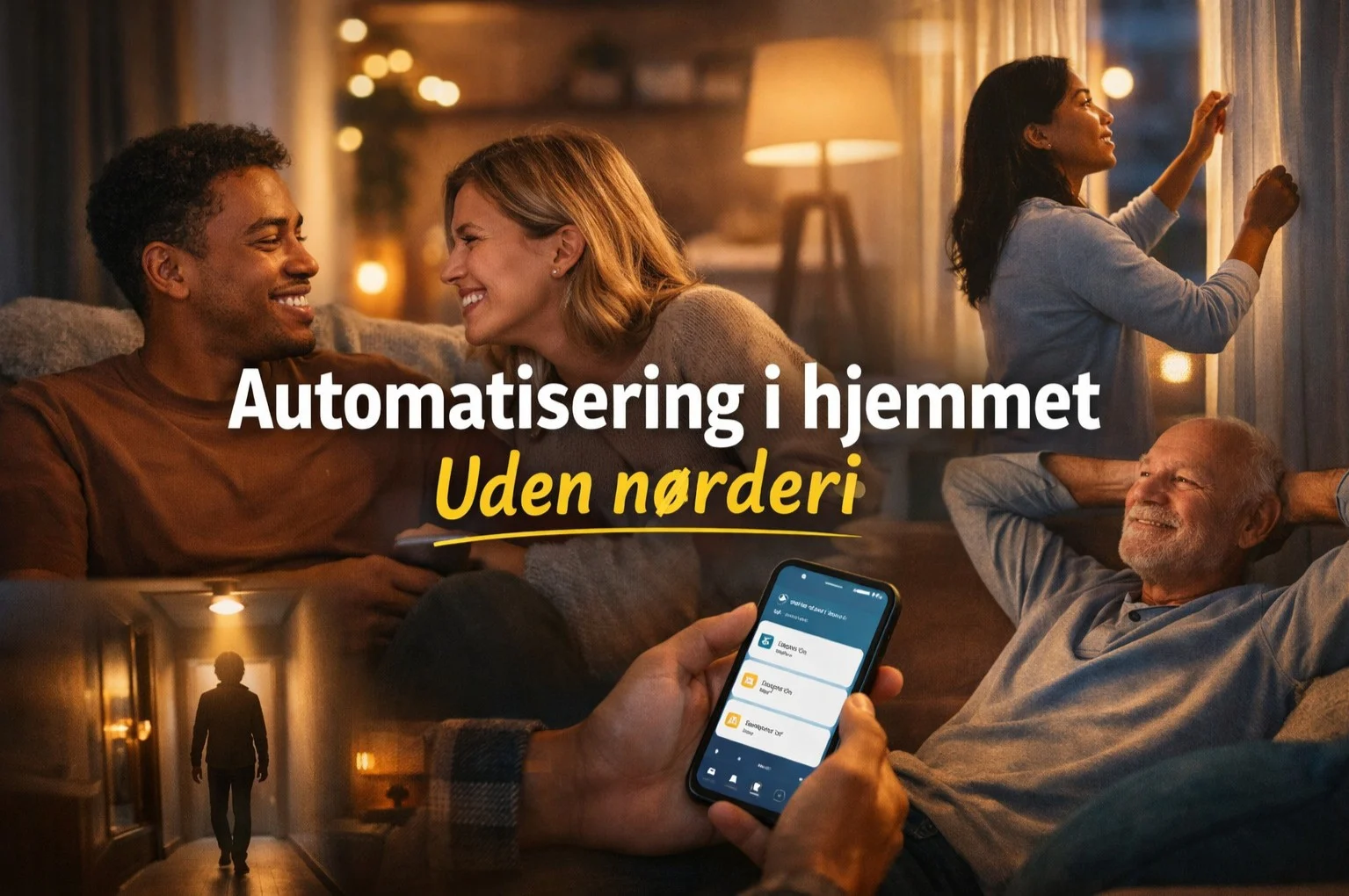 billedet viser " hvad er automatisering " i hjemmet med smart home produkter