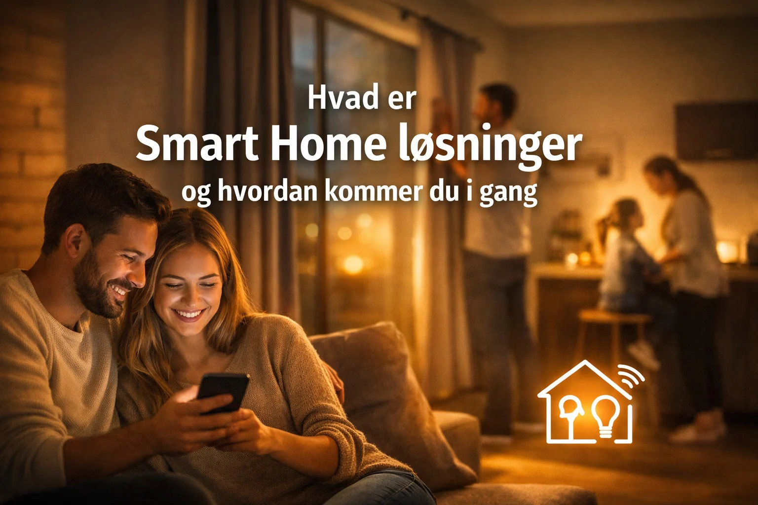 billedet viser folk med smart home og omhandler spørgsmålet "hvad er smart home løsninger"