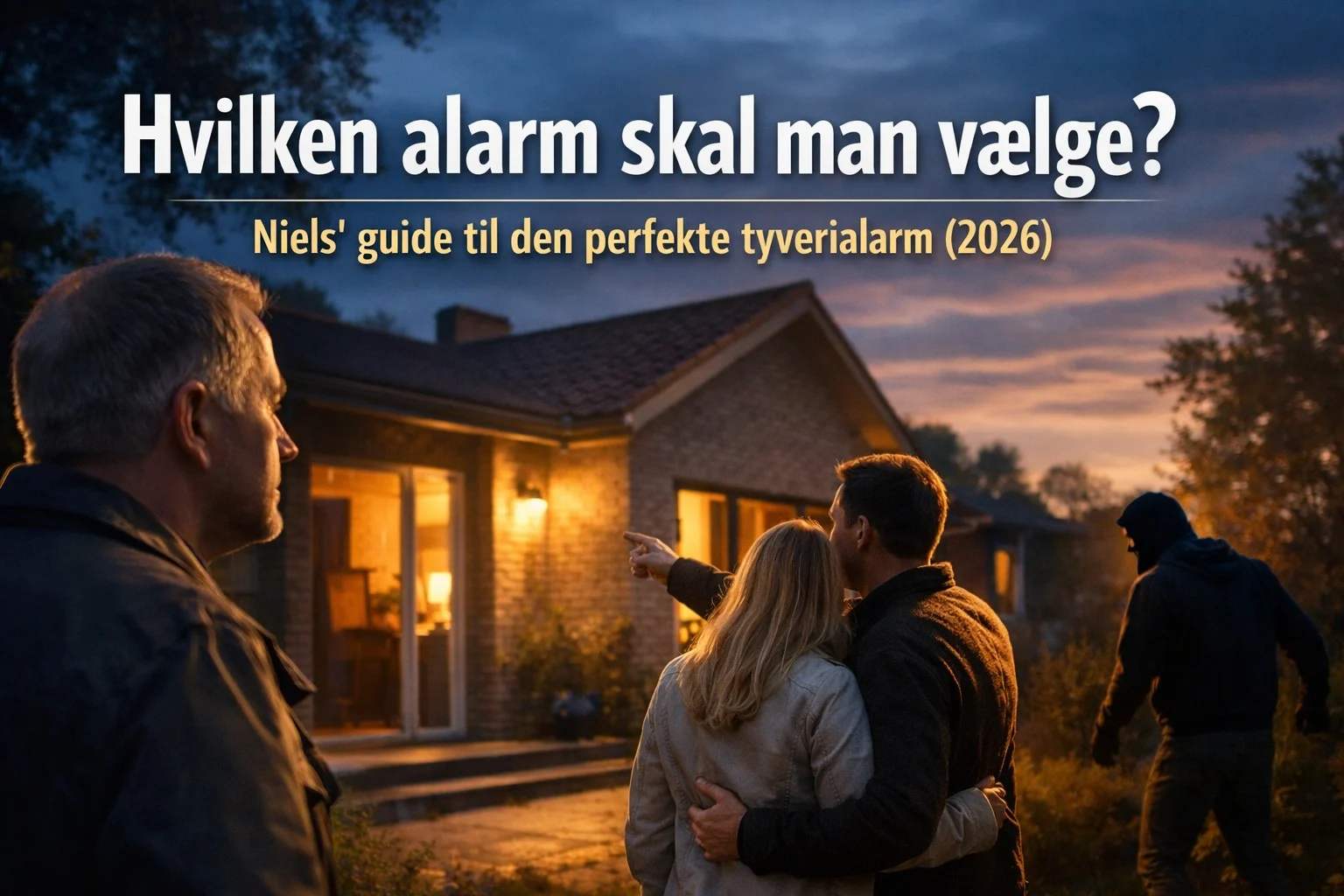 billedet viser alarmsystem i privat hjem med spørgsmålet "hvilken alarm skal man vælge"