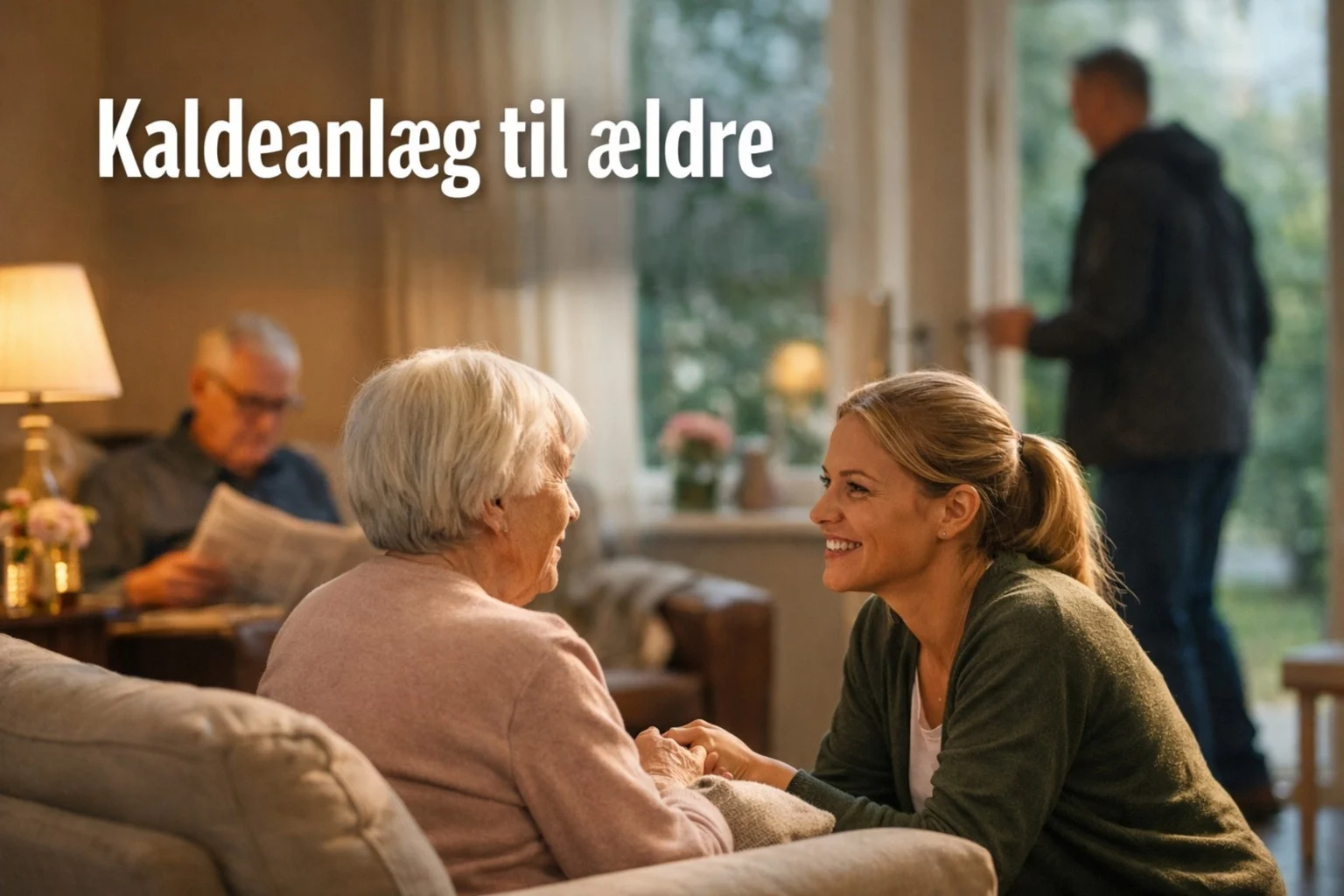 billedet viser en ældre person med kaldeanlæg til ældre