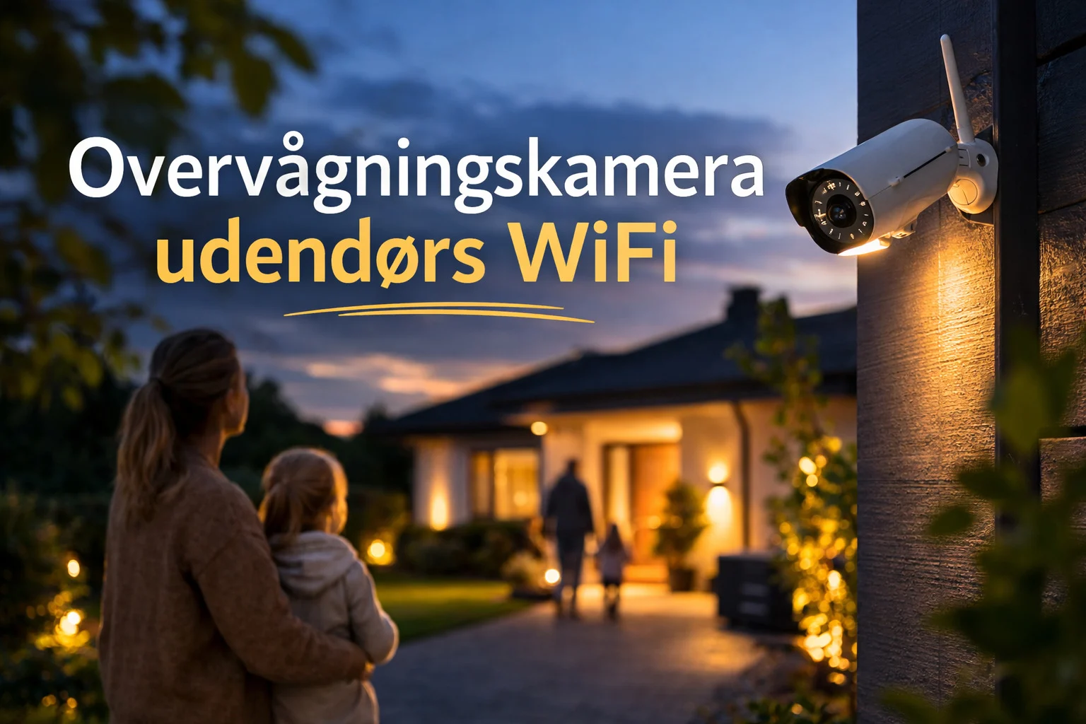 billedet viser overvågning i privat hjem og omhandler overvågningskamera udendørs wifi