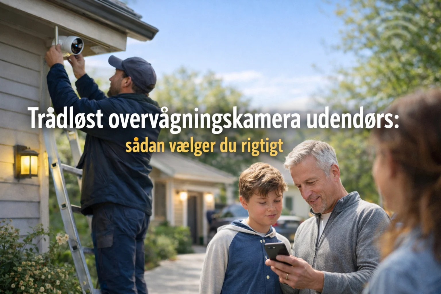 billedet viser privat trådløst overvågningskamera udendørs