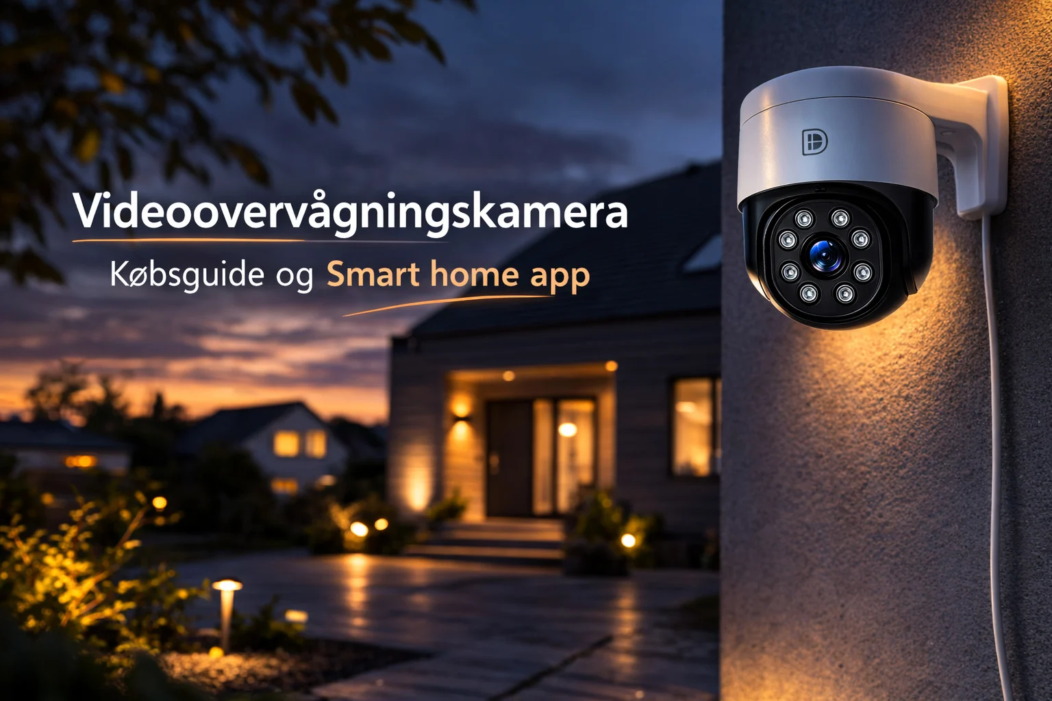 billedet viser videoovervågningskamera i privat indkørsel