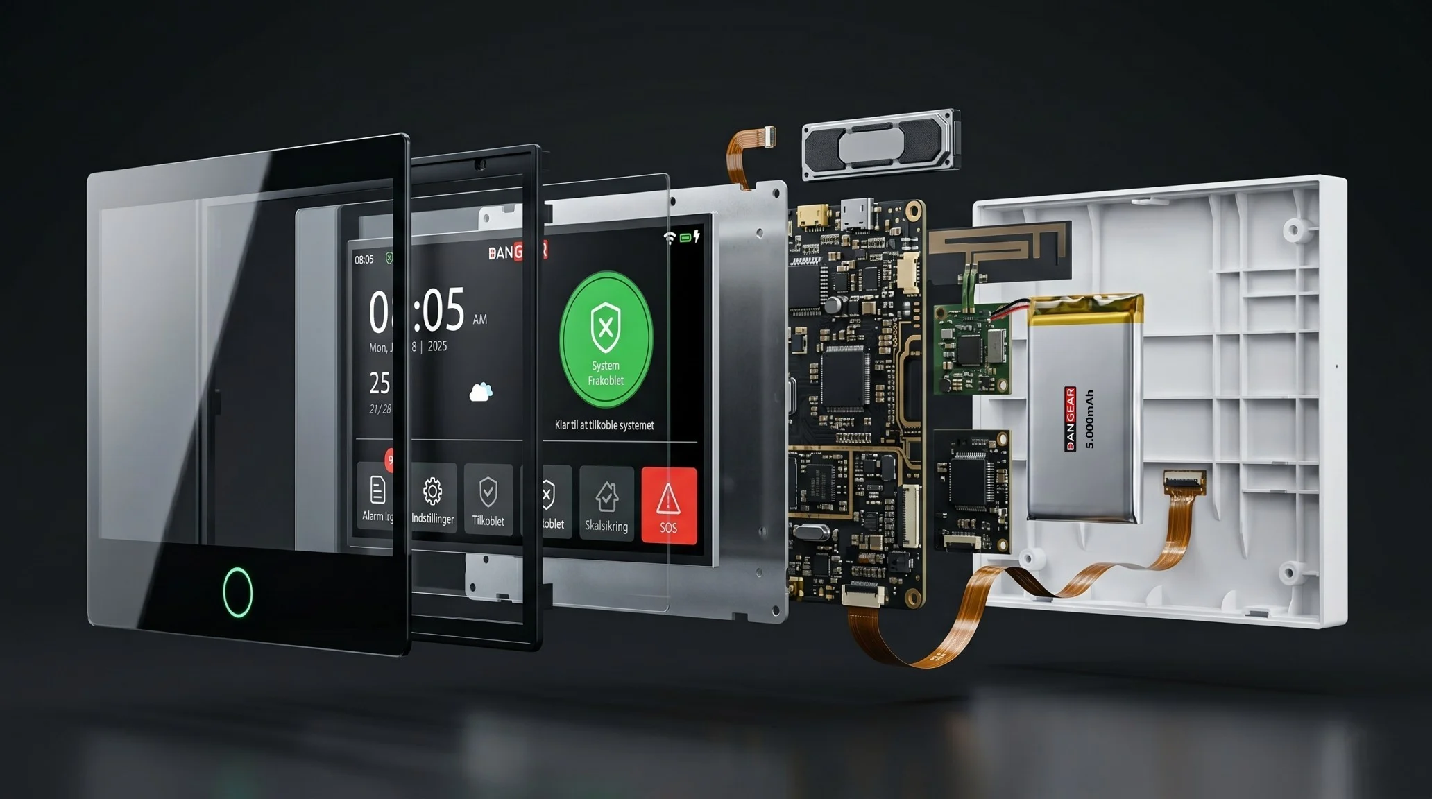 Illustration af DanGear HEIMDALL PRO alarmpanel