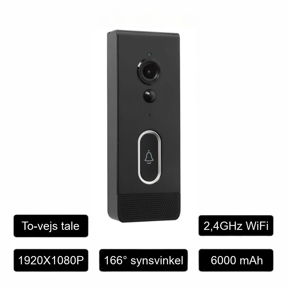 DanGear WiFi dørklokke med kamera med specfikationer