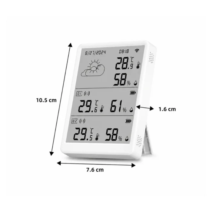 WiFi termohygrometer med display og ur og sensorer - Billede 2