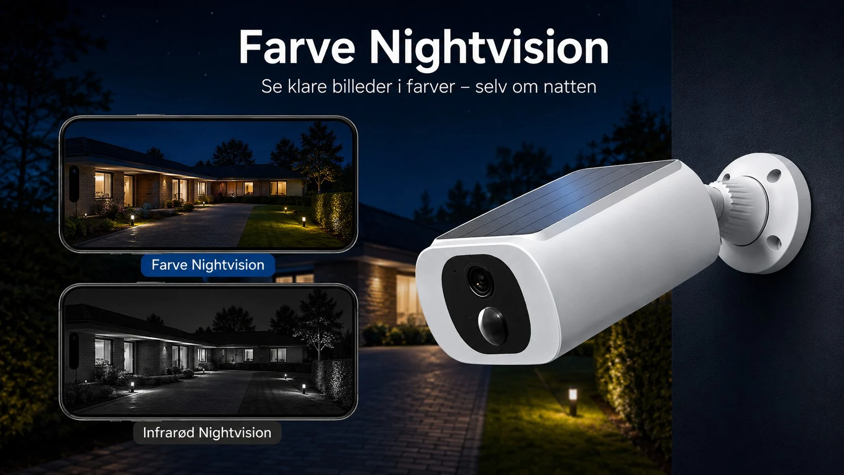 5MP WiFi overvågningskamera med batteri og 1.5W solcelle nightvision 5MP WiFi overvågningskamera med batteri og 1.5W solcelle