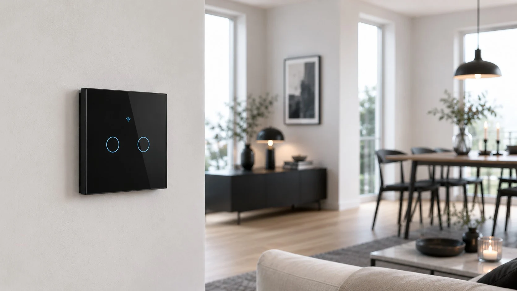 Smart WiFi lyskontakt med touch 2 zoner i stue wifi lyskontakt med touch 2 zoner