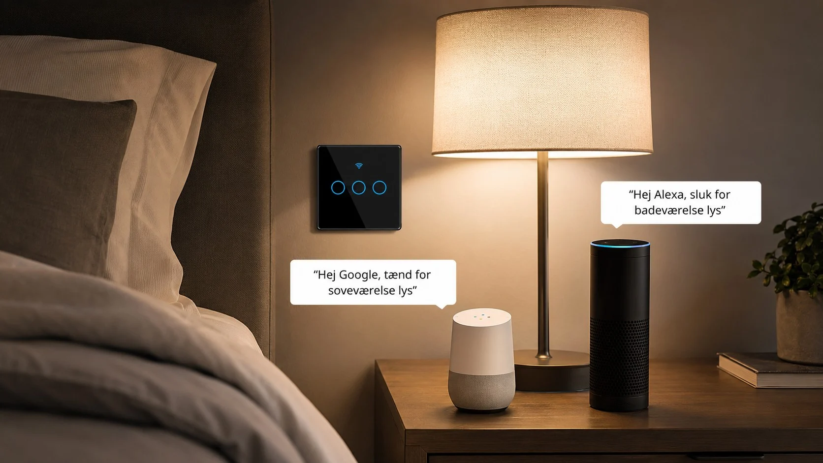 Smart WiFi lyskontakt med touch 3 zoner med google home wifi lyskontakt med touch 3 zoner