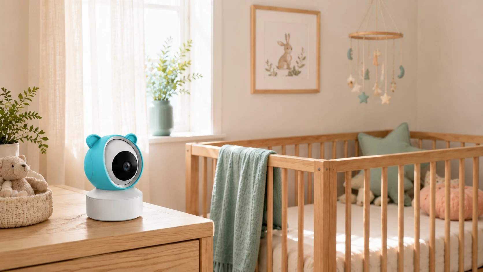 babyalarm med kamera i værelse Babyalarm