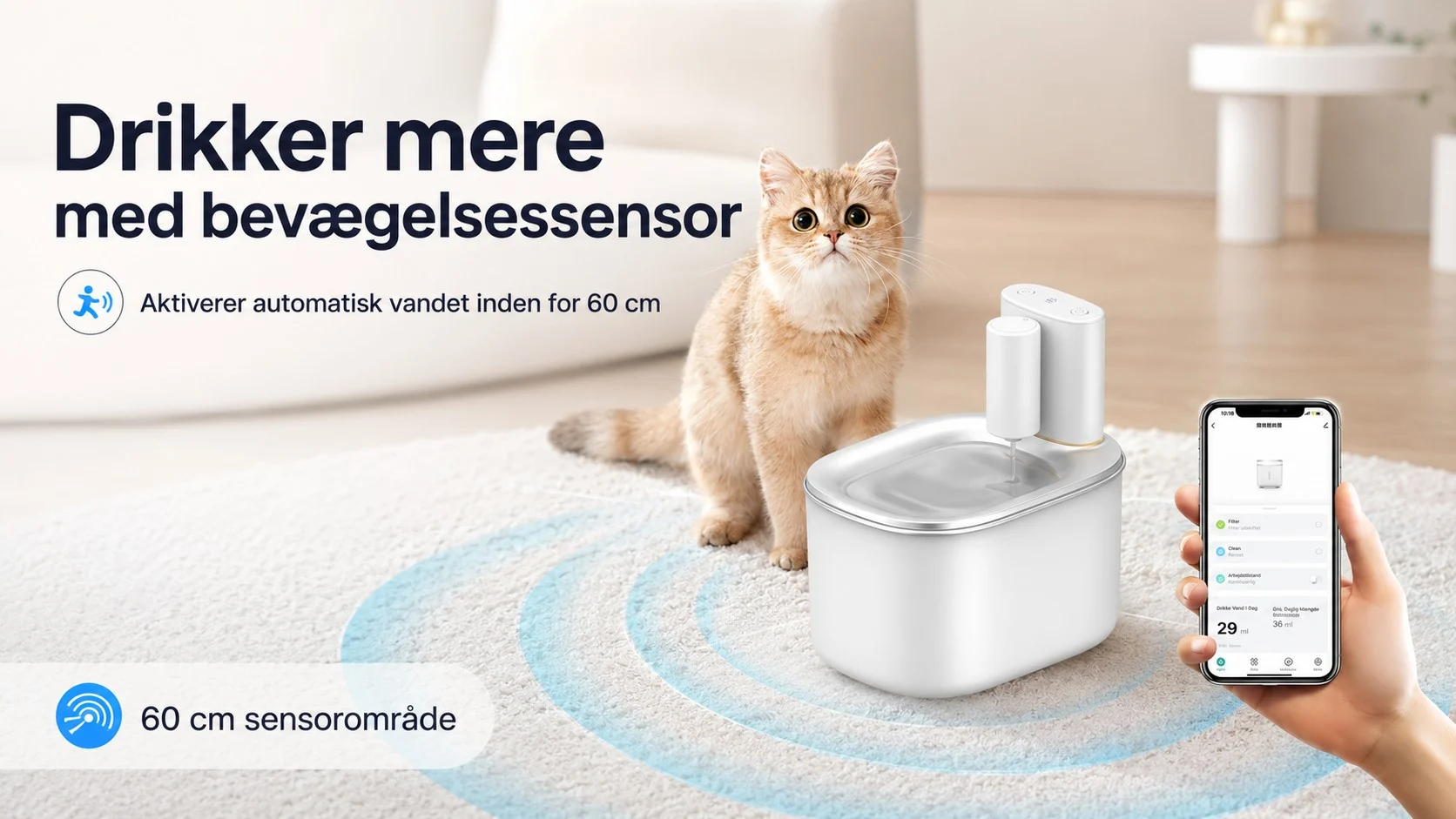 drikkefontæne med bevægelsessensor