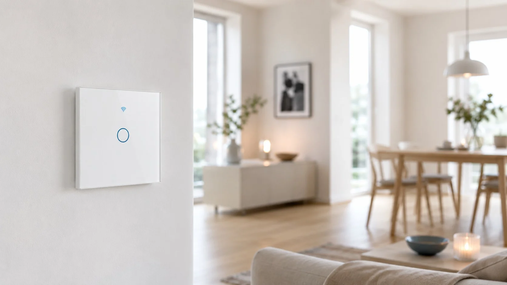 smart lyskontakt 1 zone monteret i stue wifi lyskontakt med touch 1 zone