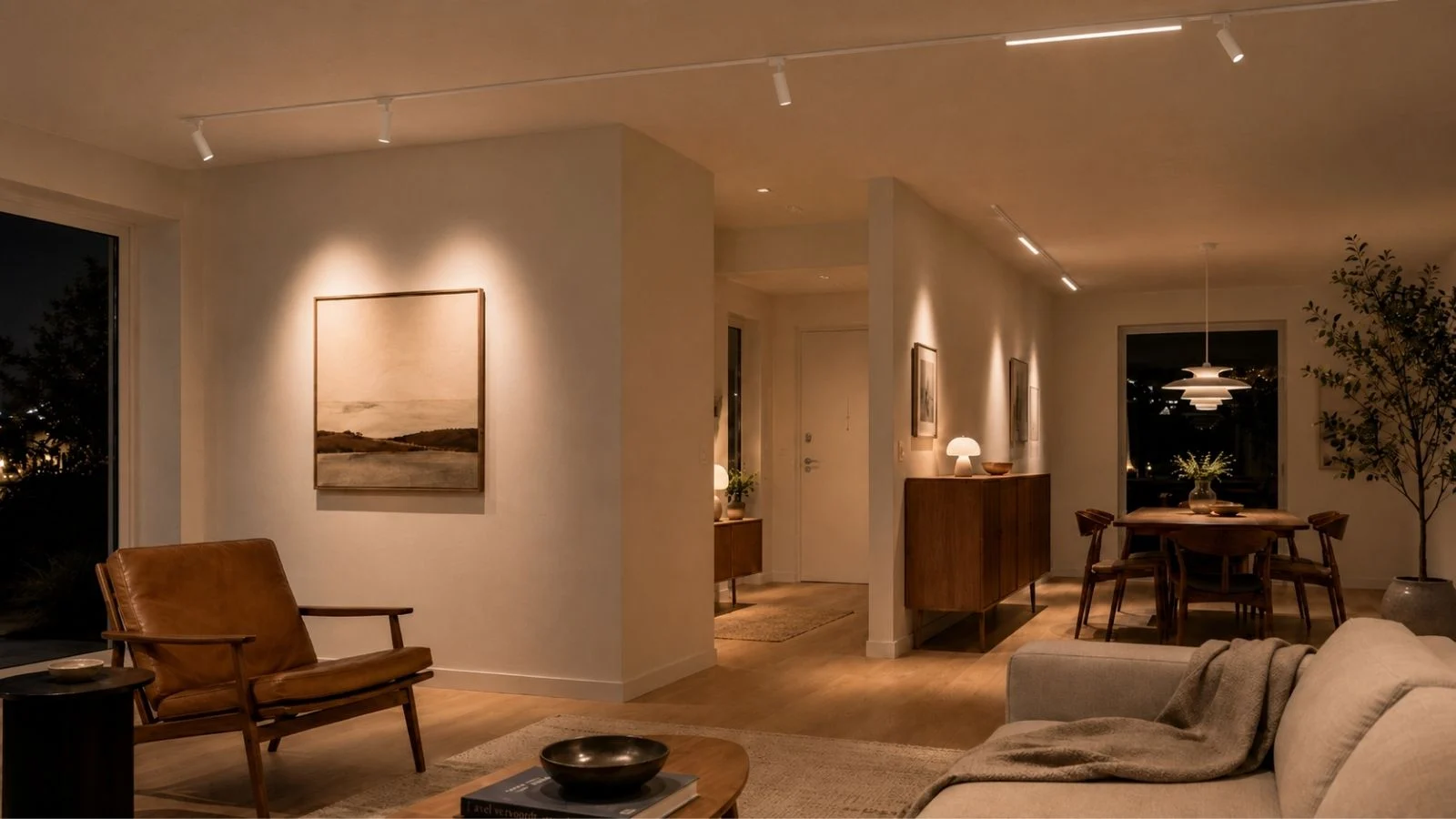Lysskinne system i dansk stue 5W WiFi Zigbee LED lampemodul til lysskinne