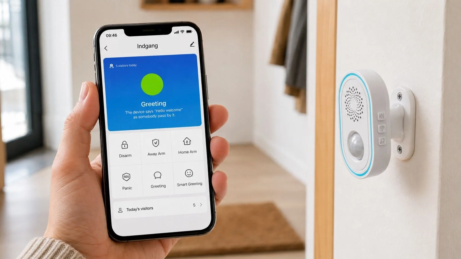 Bevægelsessensor SmartLife WiFi bevægelsessensor med besøgstælling