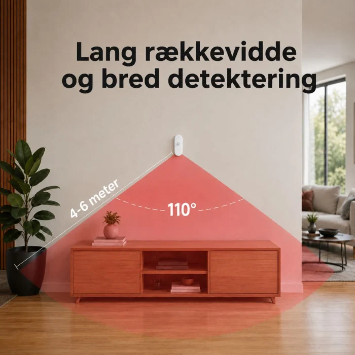 PIR bevægelsessensor med batterier rækkevidde