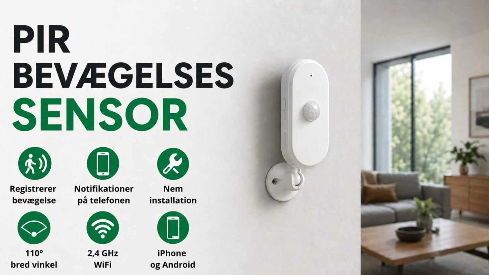 PIR sensor batteridrevet funktioner PIR sensor batteridrevet funktioner
