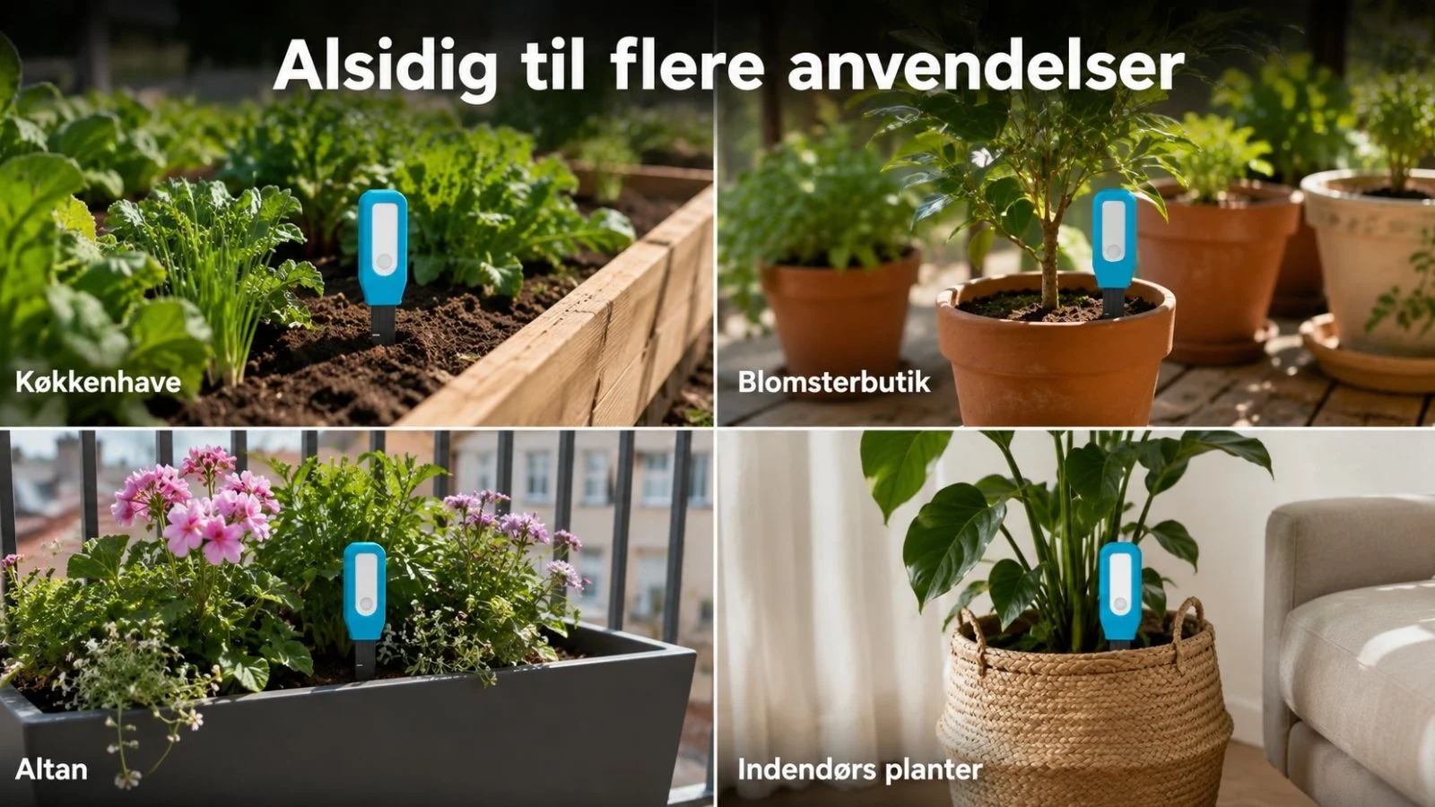 Smart WiFi jordfugtighedsmåler og temperatursensor til planter anvendelse