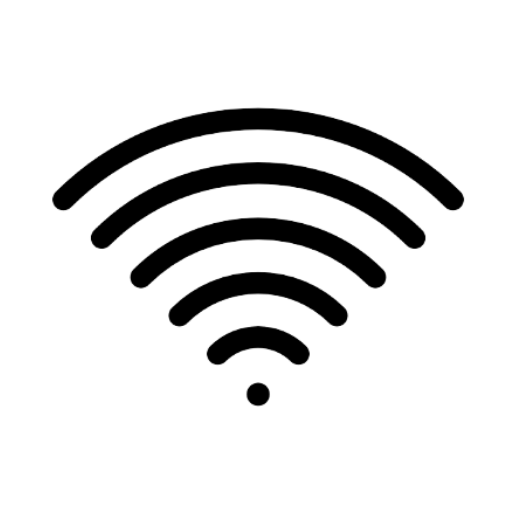 Sort konturikon for wifi-forbindelse