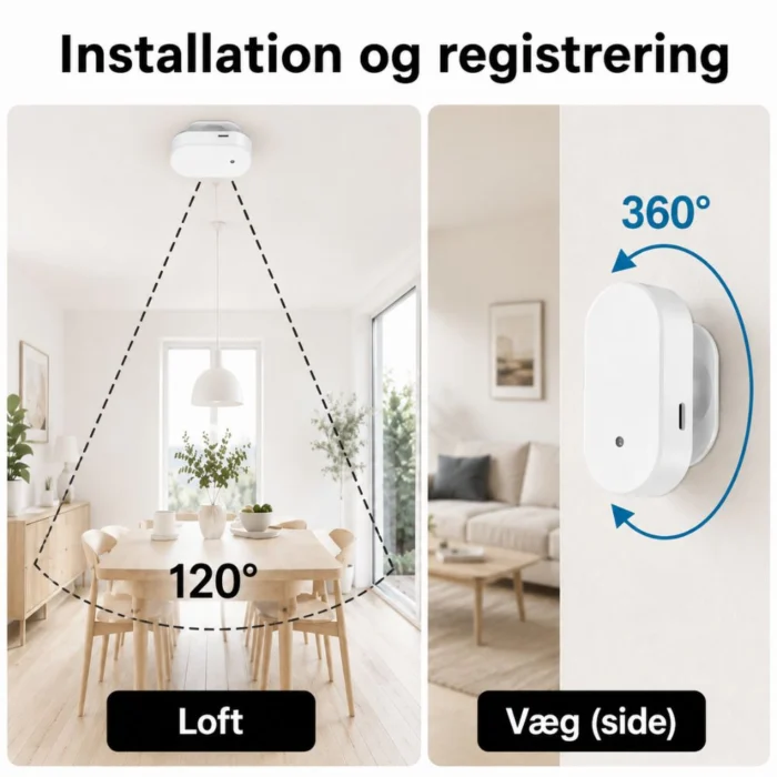 WiFi tilstedeværelsessensor montering