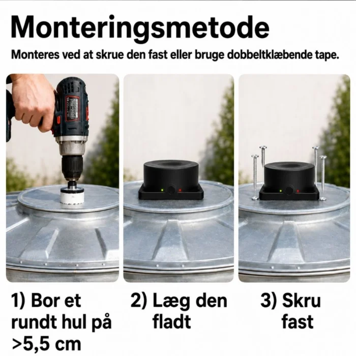 WiFi vandstandsmåler monteringsmetode