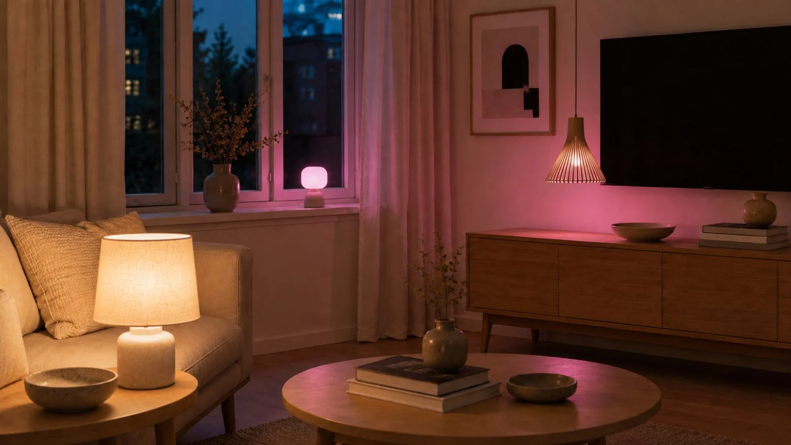 E27 WiFi LED pære i stue
