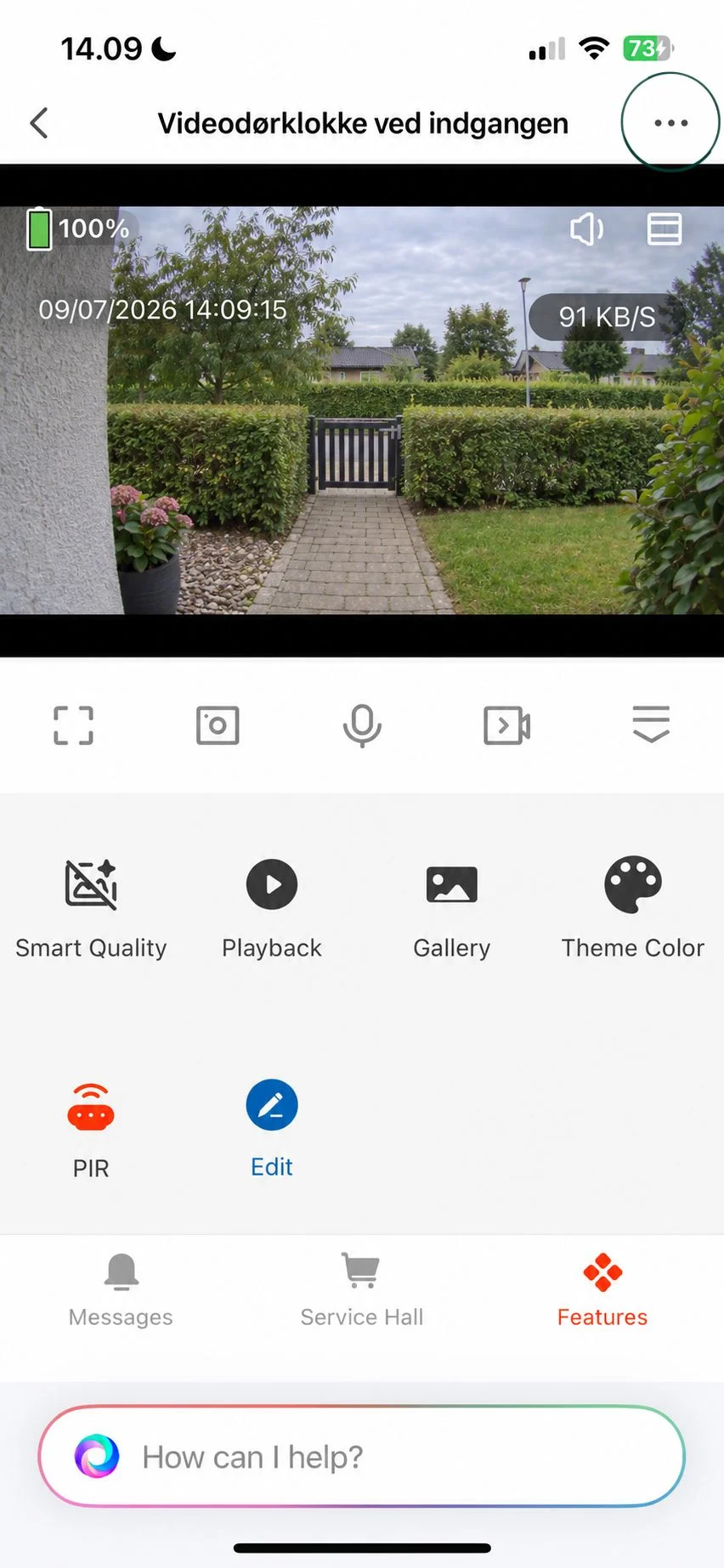 Videodørklokke i SmartLife indstillinger