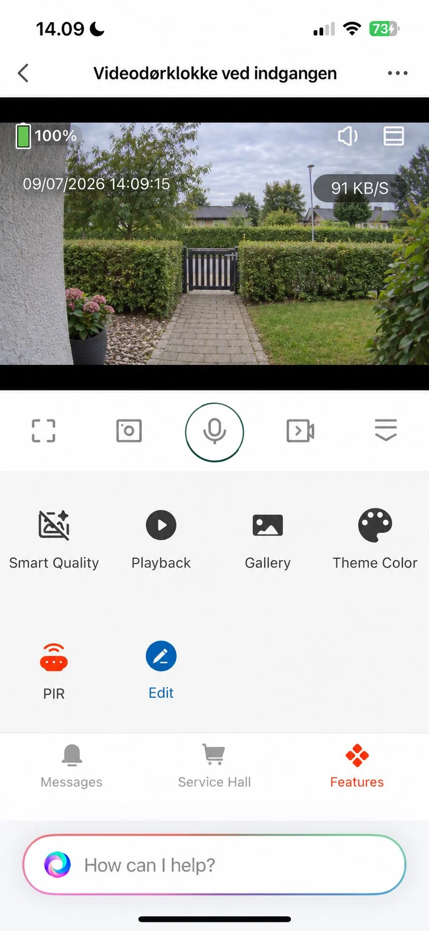 Videodørklokke i SmartLife mikrofon-knap
