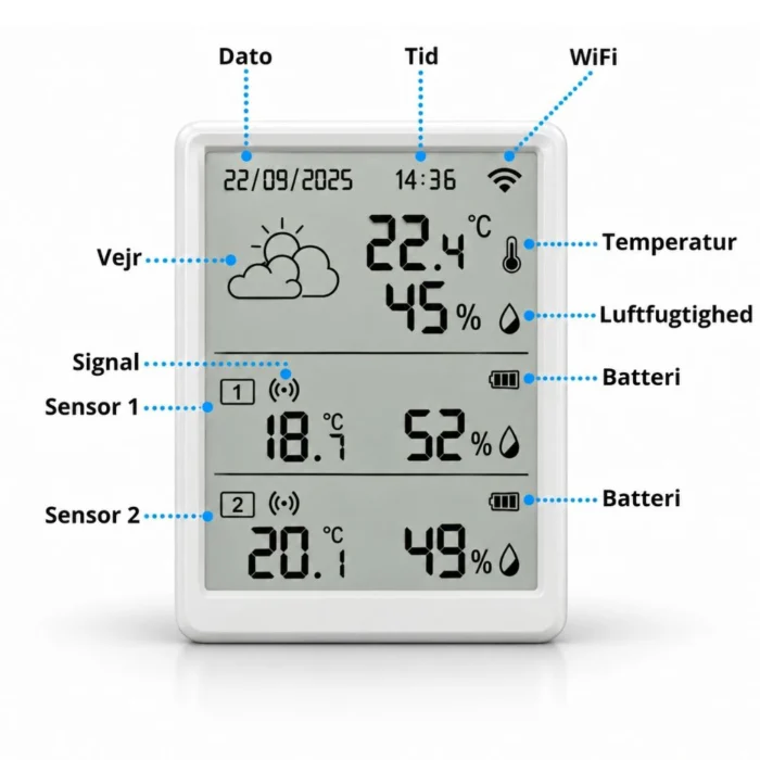 WiFi termohygrometer funktioner