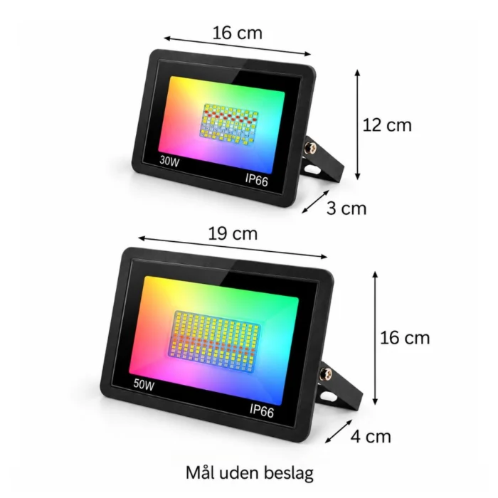 30W 50W WiFi LED projektør mål