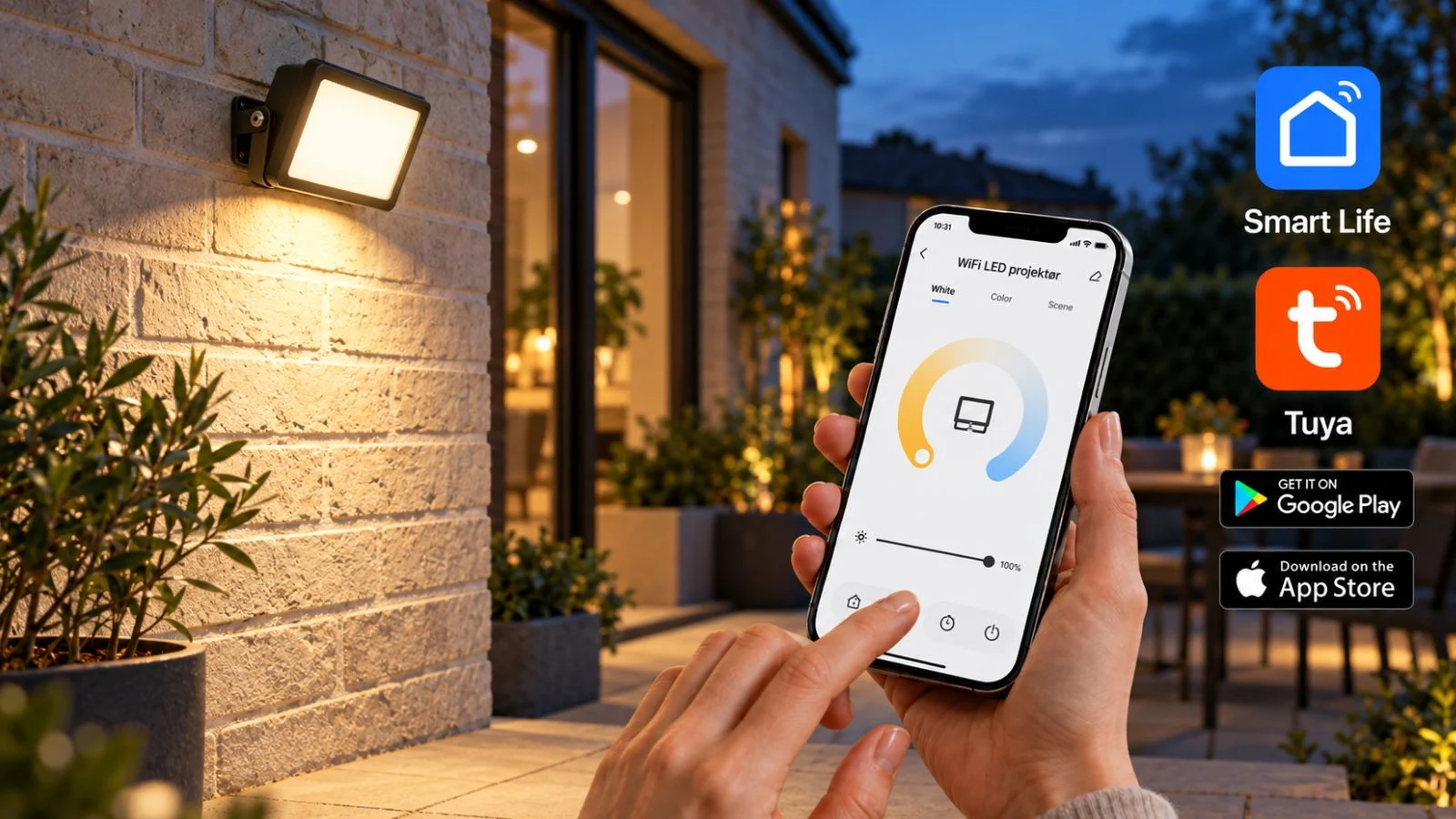 Udendørs LED Lampe med WiFi